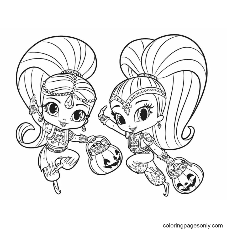 Shimmer and shine coloring pages printable for free download