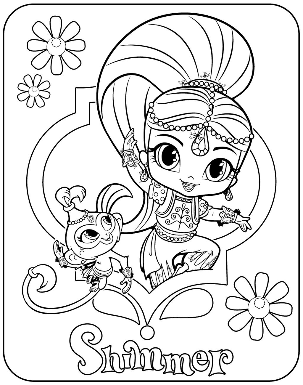 Shimmer and shine coloring pages