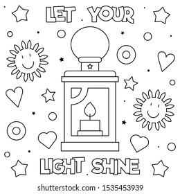 Let your light shine coloring page stock vector royalty free