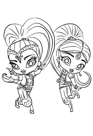 Free printable shimmer and shine coloring pages for adults and kids