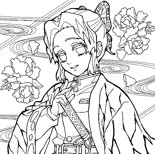 Shinobu kochou coloring pages printable for free download