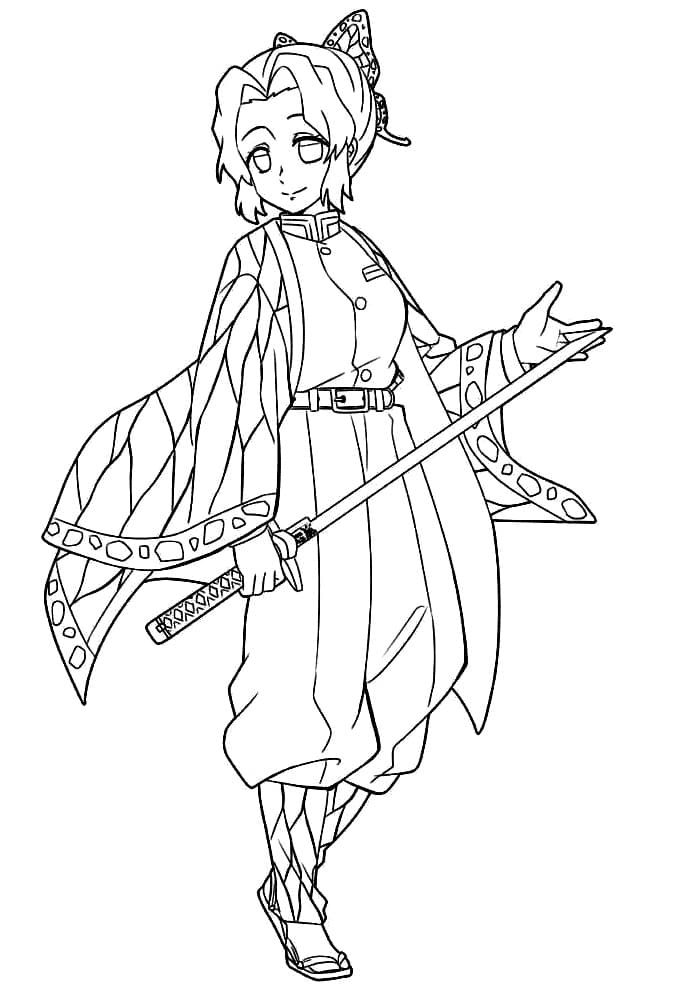 Shinobu kochou coloring pages printable for free download