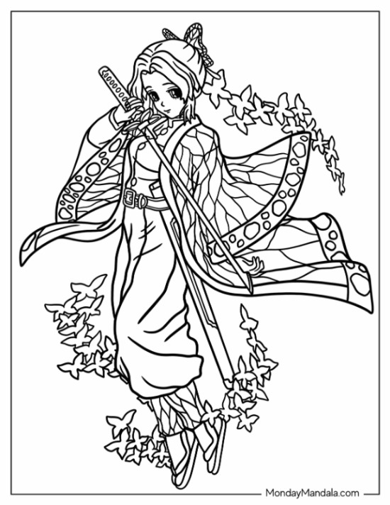 Demon slayer coloring pages free pdf printables