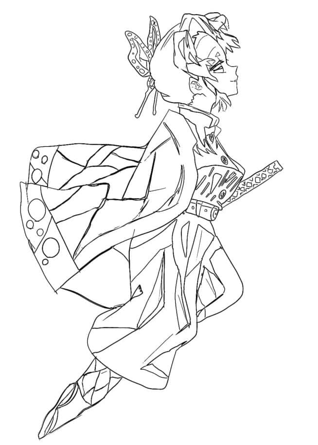 Print shinobu kochou coloring page