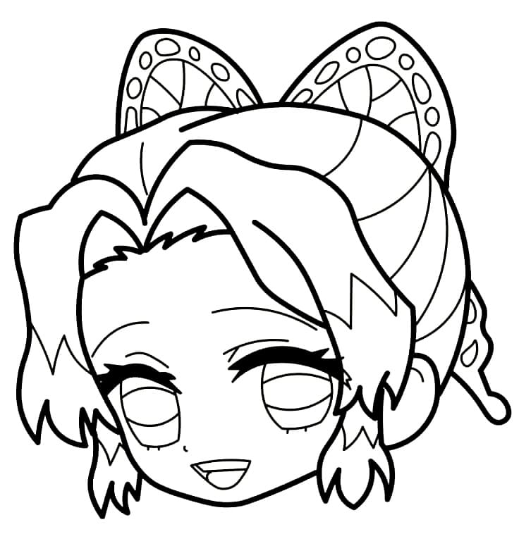 Chibi shinobu kocho coloring page