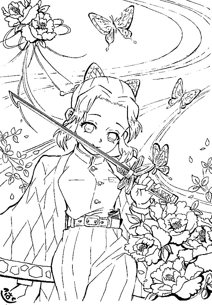 Shinobu kochou coloring pages