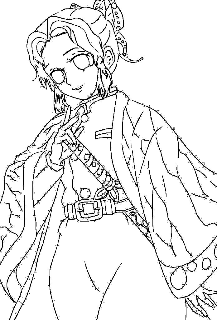 Shinobu kochou coloring pages printable for free download