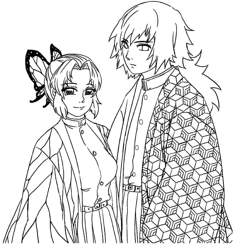 Shinobu kochou coloring pages