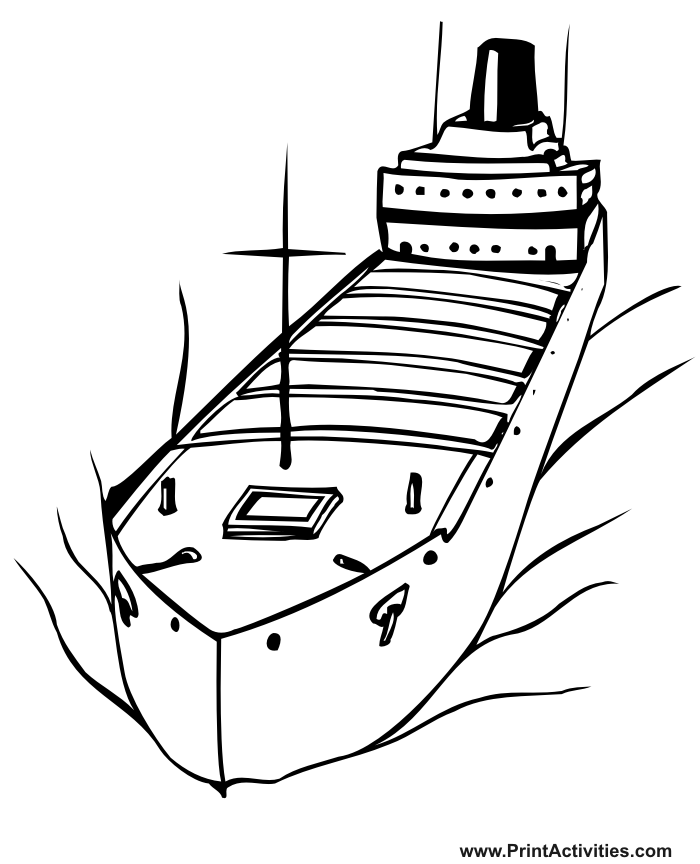 Ship coloring page cargo ship