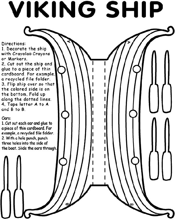 Viking ship coloring page