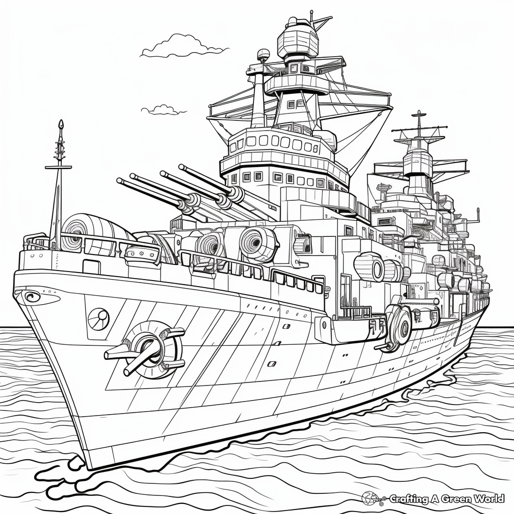 Warship coloring pages