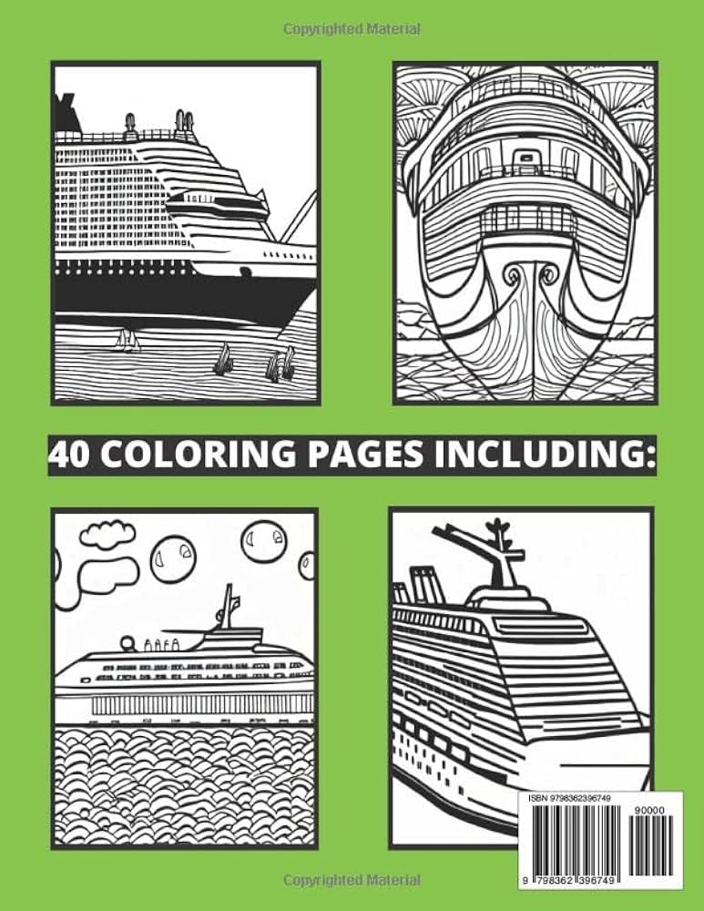 Cruise ship coloring book for kids a collection of cruise ship designs to color on vacation or anytime for kids who love ships imagination expressions books