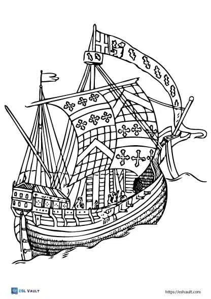 Free ship coloring pages