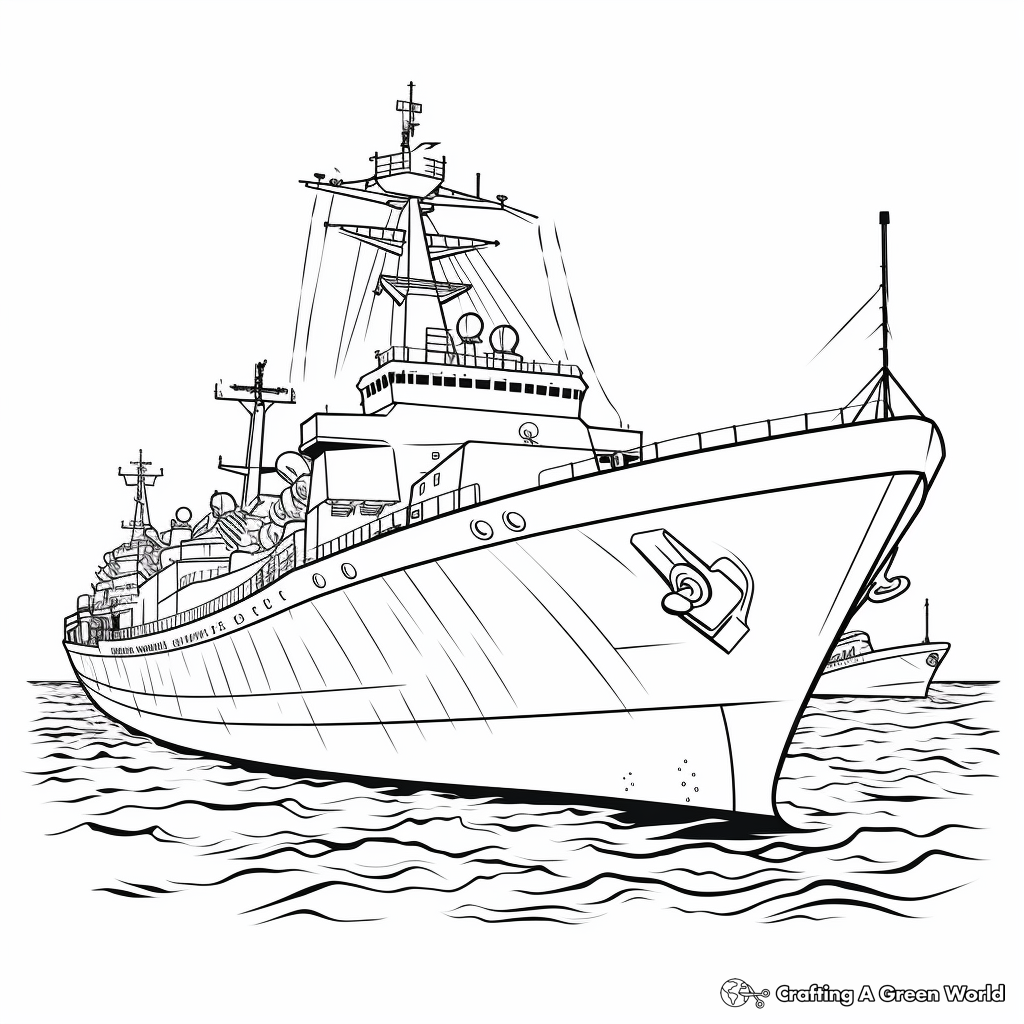 Warship coloring pages