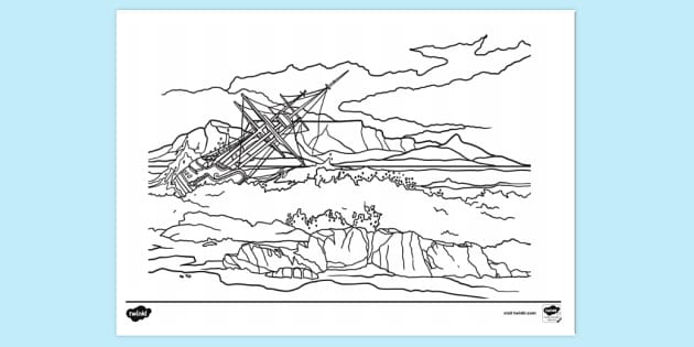 Shipwreck colouring page colouring sheets teacher made