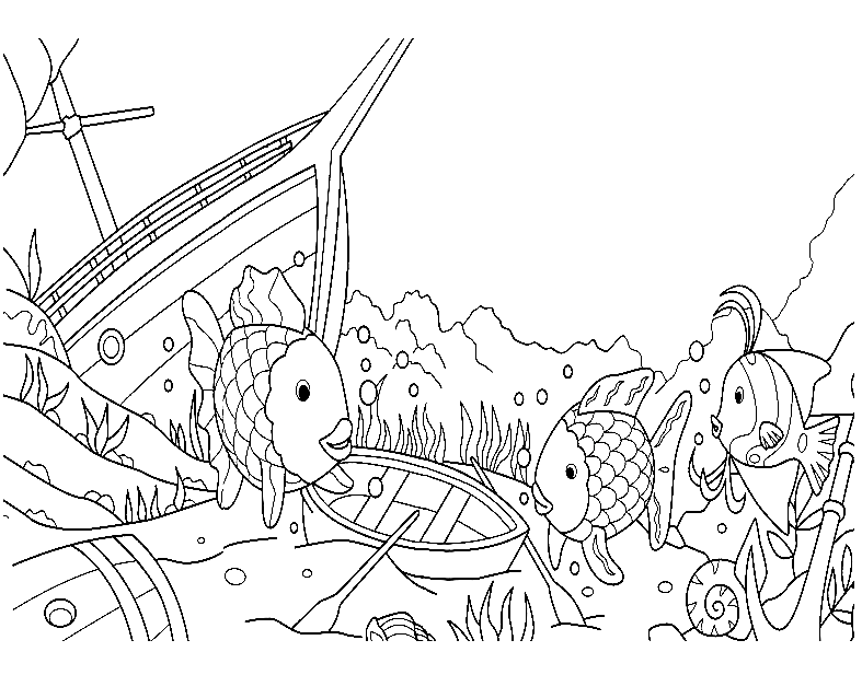 Rainbow fish coloring pages printable for free download