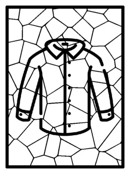 Clothes mosaic colorg pages worksheet by swati sharma