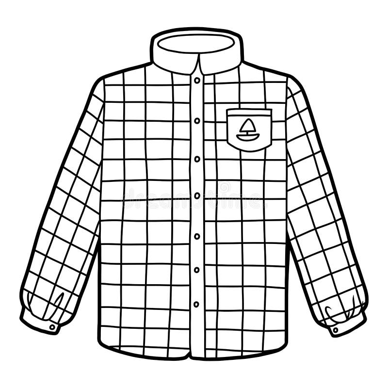 Coloring book menãââs scotch plaid shirt stock vector