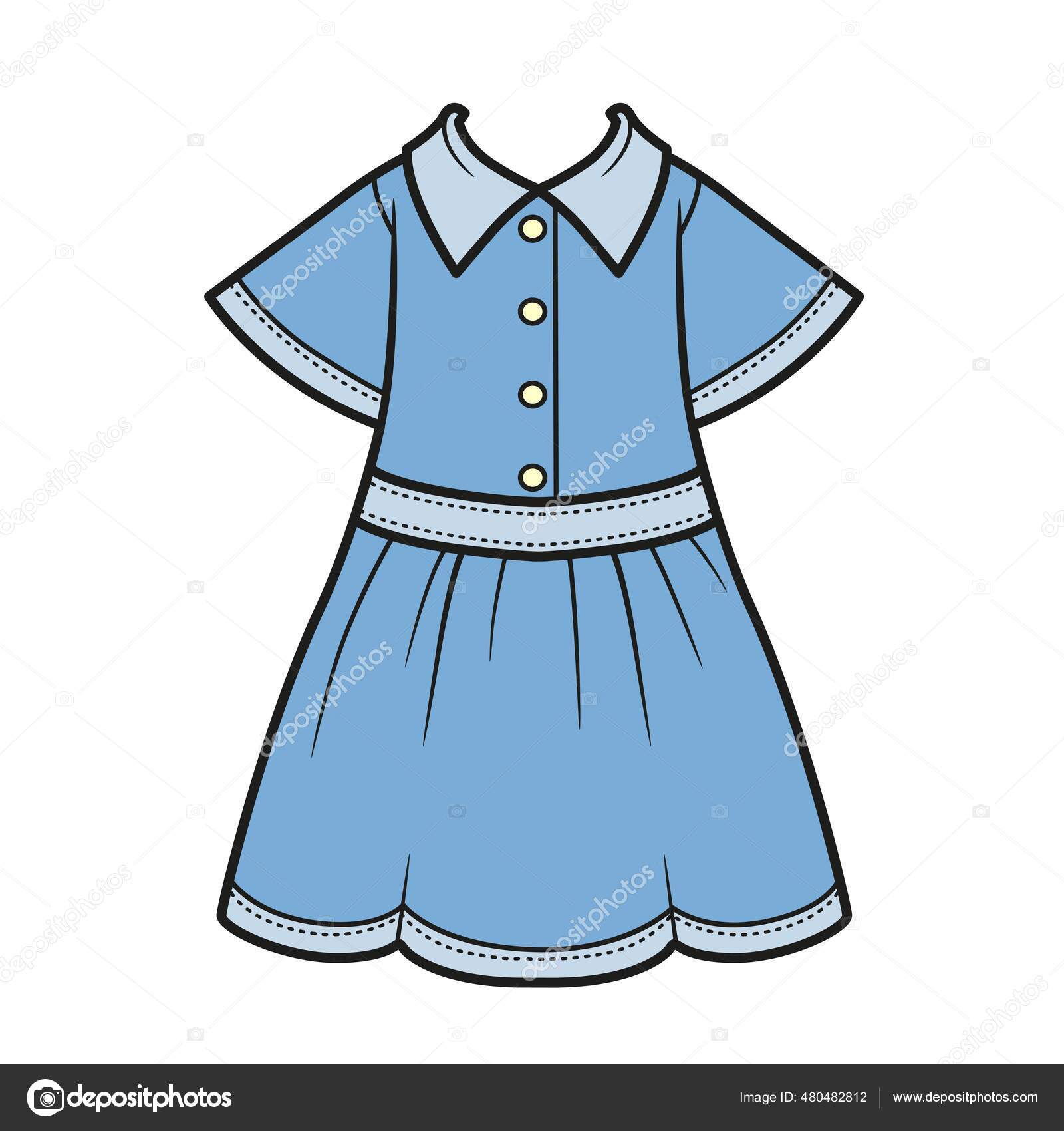 Denim dress shirt color variation coloring page isolated white background stock vector by yadviga