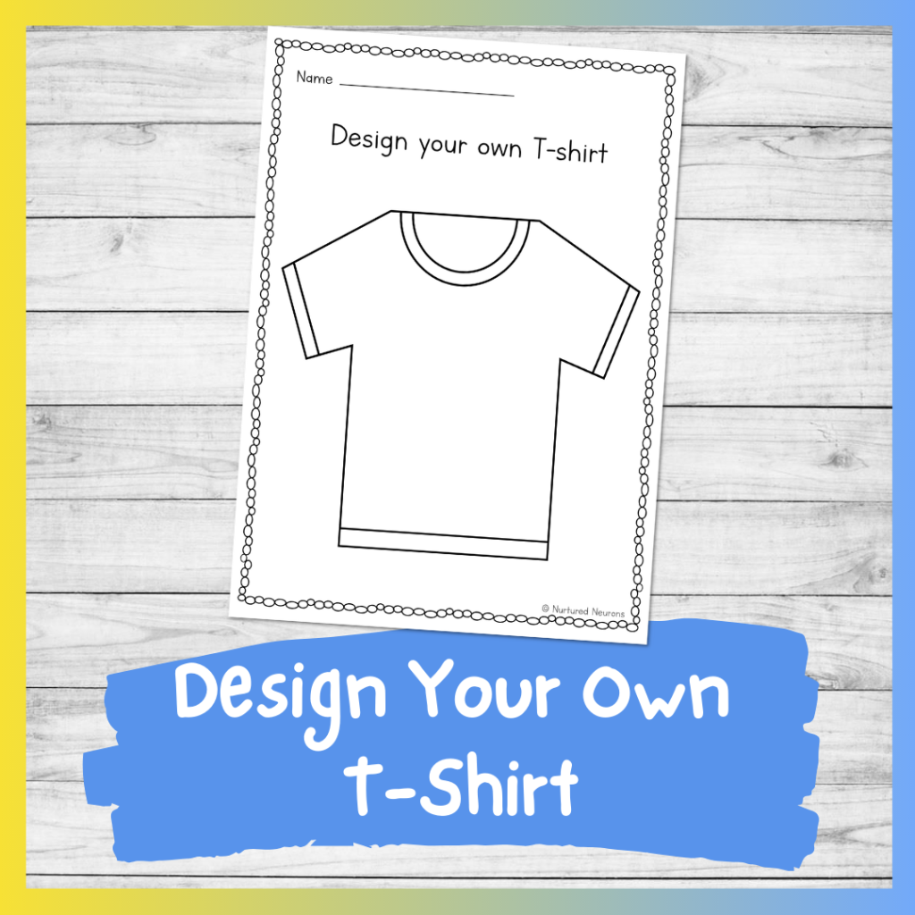 Design you own t shirt â printable summer worksheet