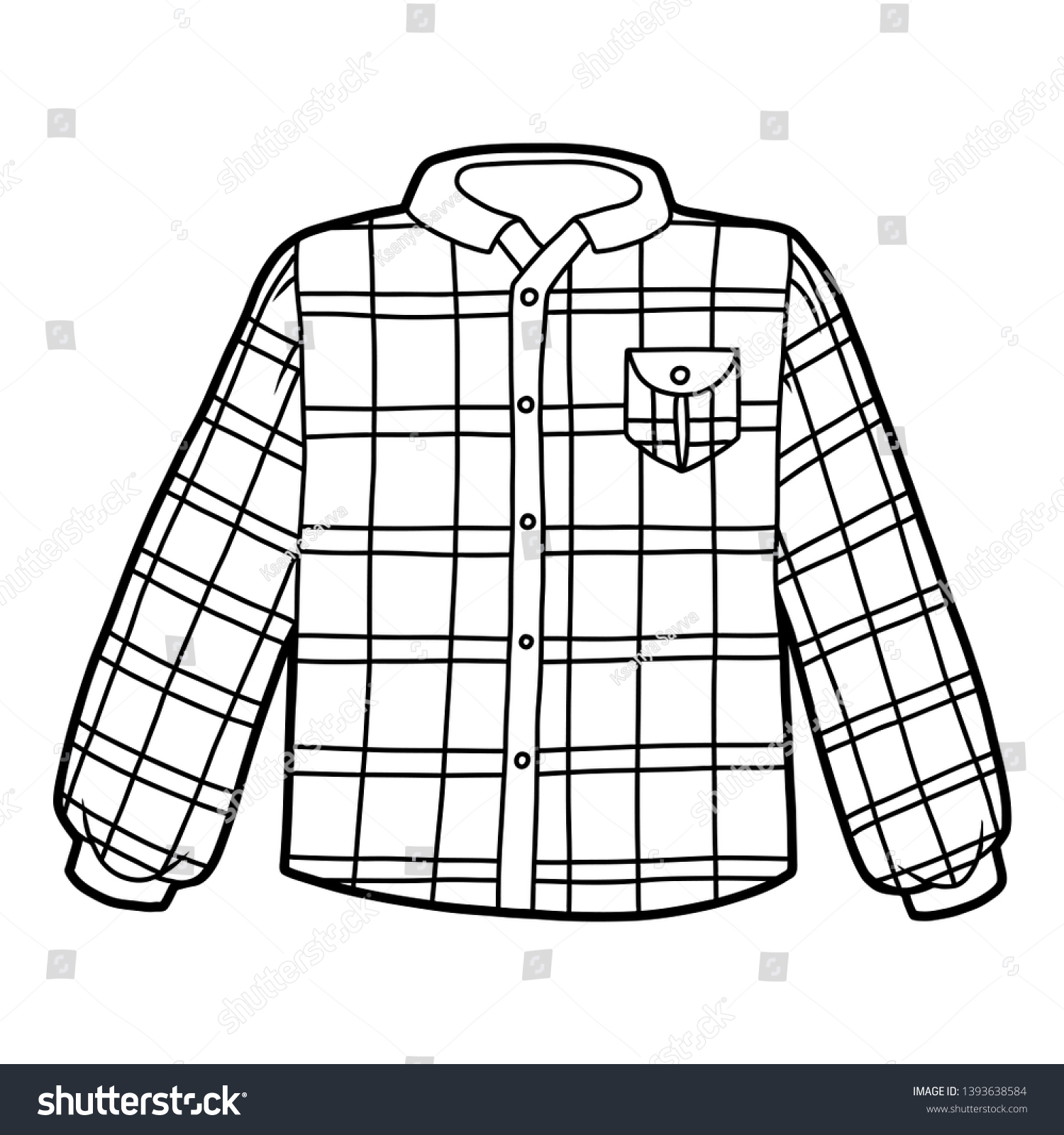 Coloring book children scotch plaid shirt stock vector royalty free