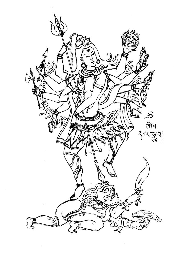 Coloring page of shiva the arms god creator of the world in the hindu culture from the gallery iâ dance coloring pages coloring pages lord shiva painting