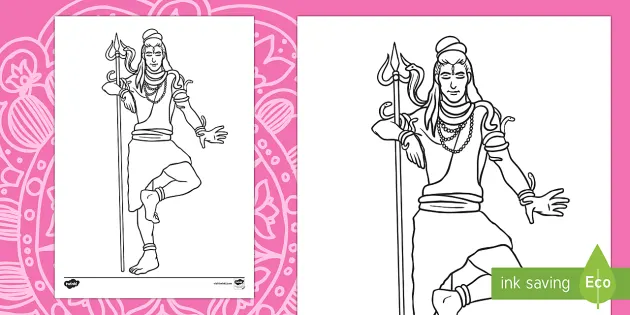 Shiva picture colouring page