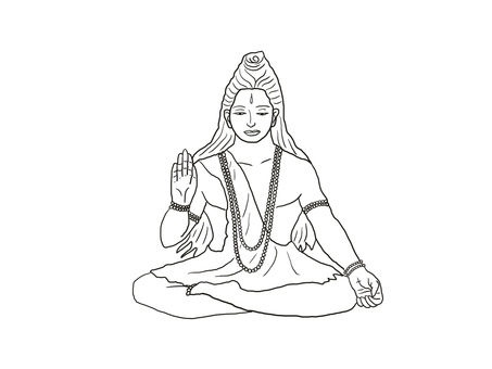 Free vectors coloring bookmeditating lord sva