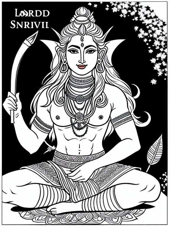 No shading drawing of lord shiva fo