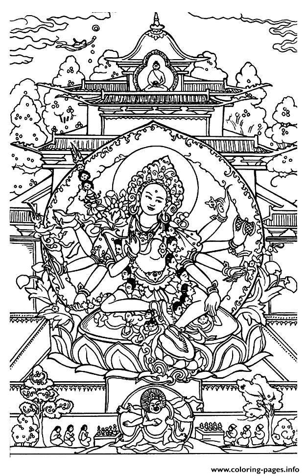 Adult shiva coloring page printable