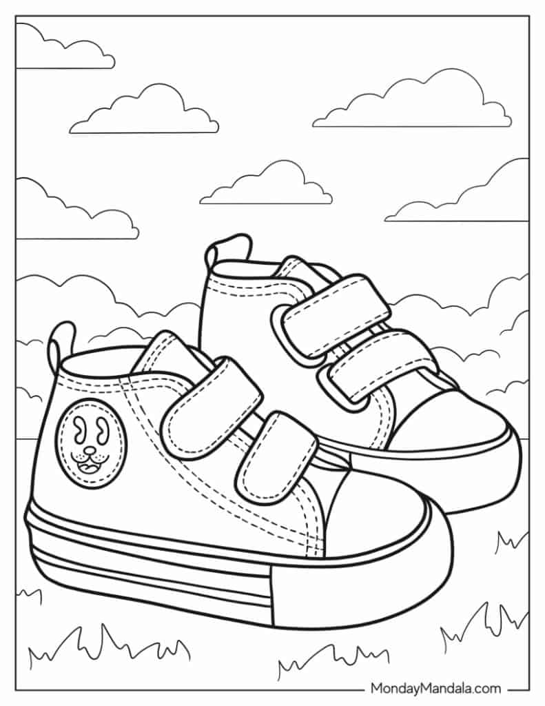 Shoe coloring pages free pdf printables