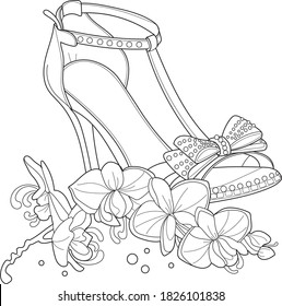 Thousand coloring page shoes royalty