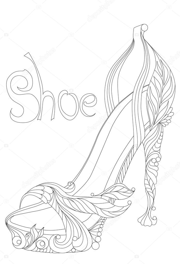 Shoe coloring books for adults stock vector by lgrape