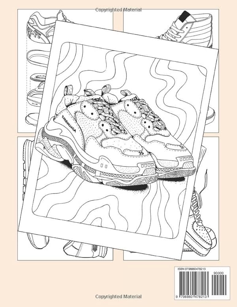 Sneaker coloring book fashion footwear coloring pages with retro and modern shoe illustrations for all ages relaxation creativity gerard alvarado books