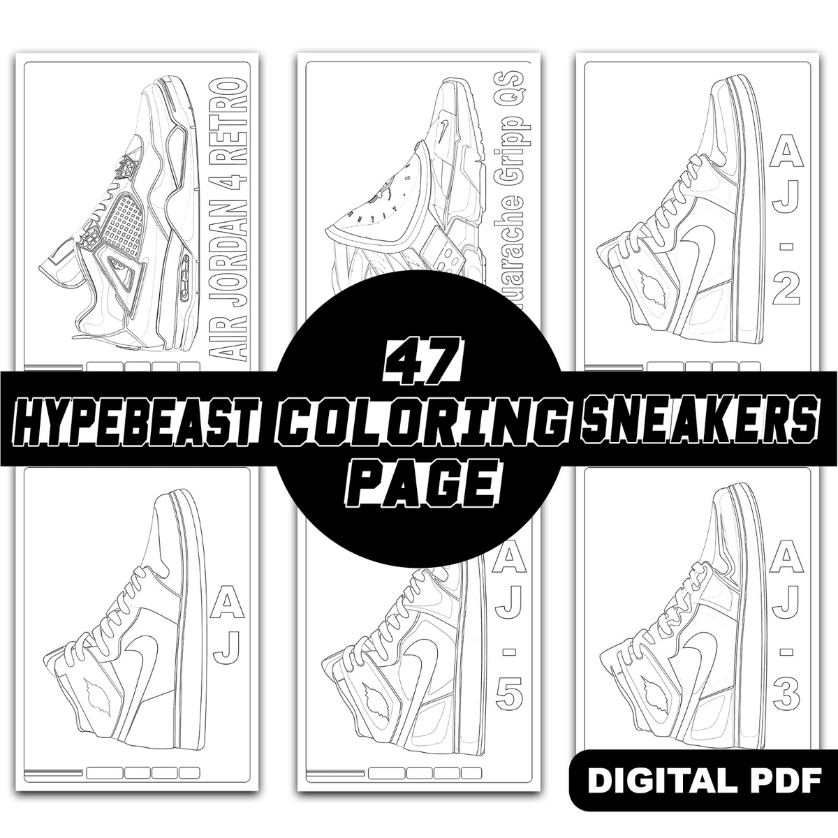 The ultimate sneakers coloring book pdf printable digital