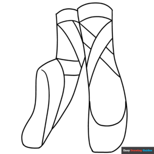 Ballet shoes coloring page easy drawing guides