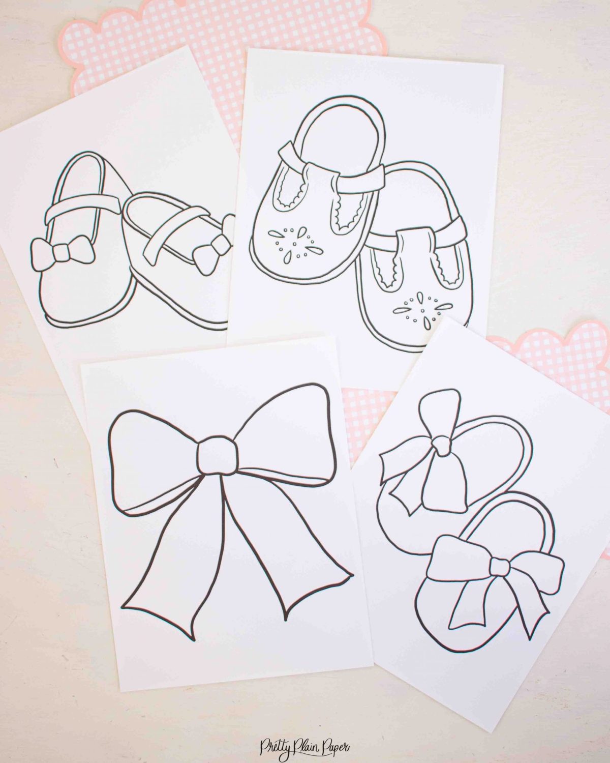 Shoes bow coloring pages