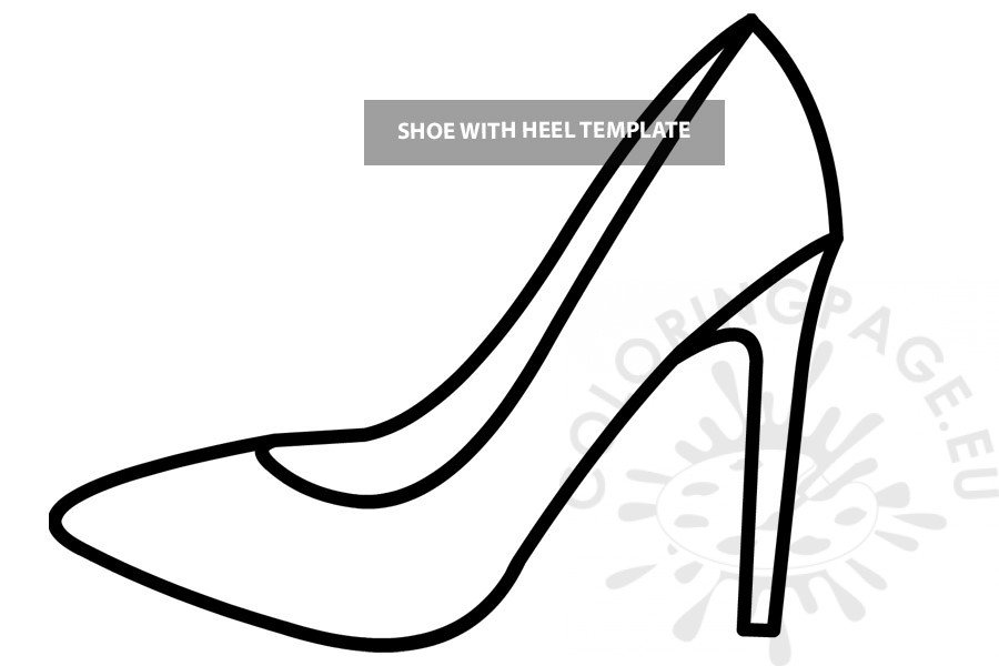 Printable shoe with heel coloring page