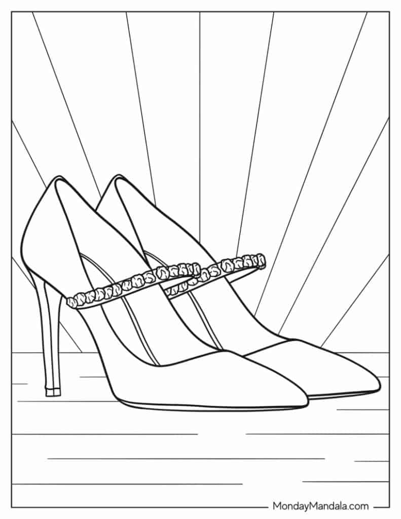 Shoe coloring pages free pdf printables