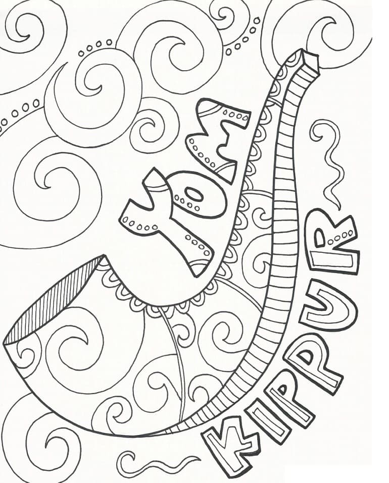 Yom kippur image coloring page