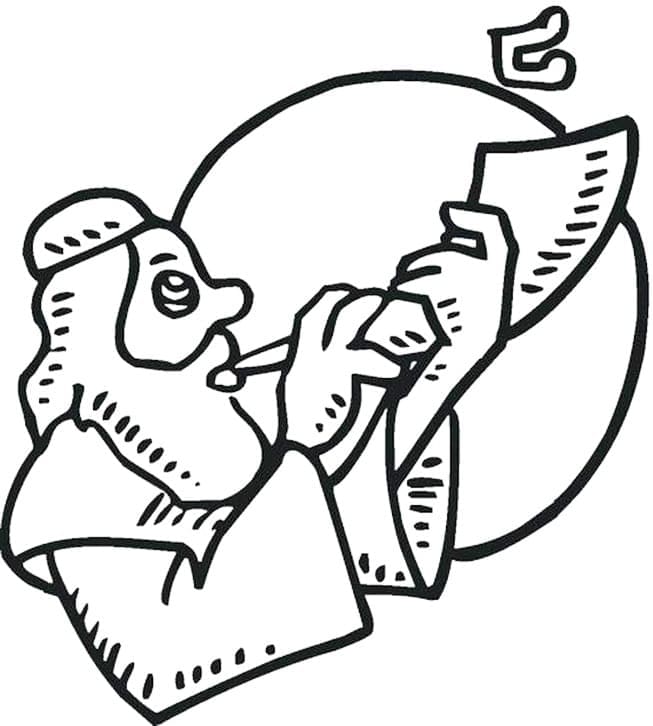 Yom kippur final shofar blast coloring page