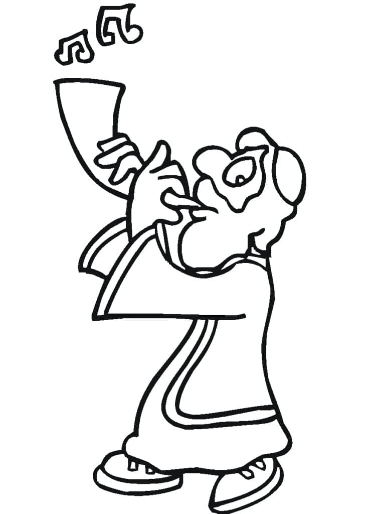 Shofar coloring page