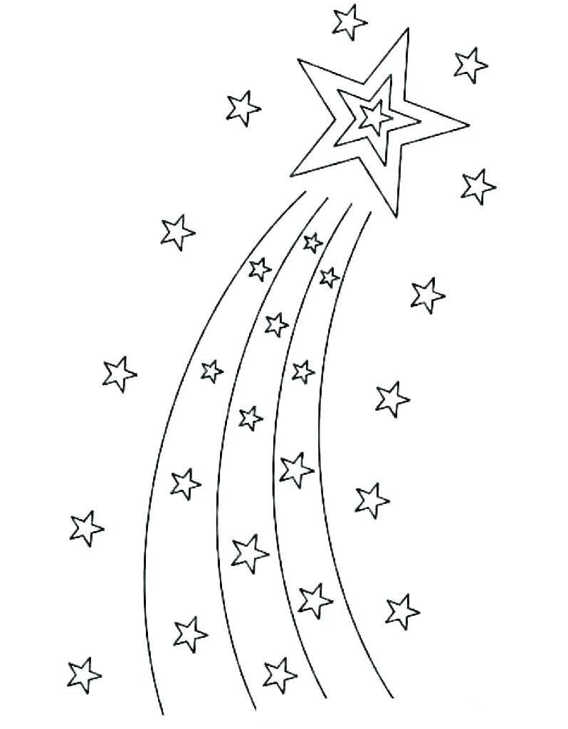 Shooting stars coloring page