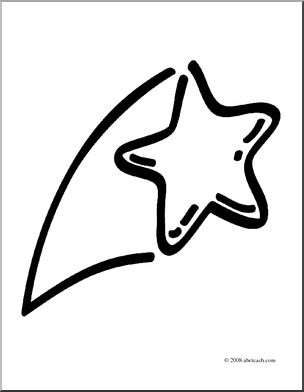 Clip art shooting star coloring page i