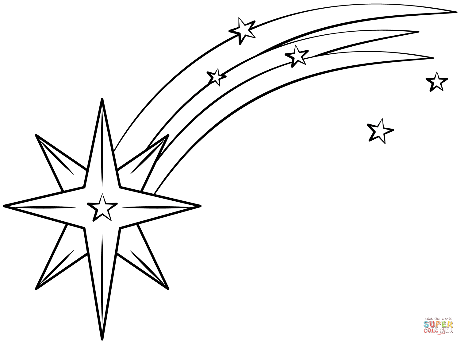 Shooting star coloring page free printable coloring pages