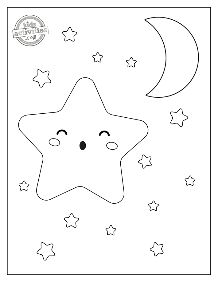 Bright happy star coloring pages for kids kids activities blog