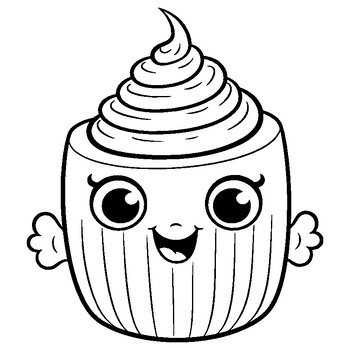 Cute kawaii food coloring book adorable easy and simple coloring pages for kid