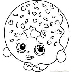 Dlish donut shopkins coloring page for kids