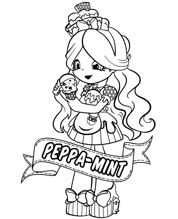 Shopkins peppa mint coloring page to print