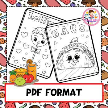 Kawaii food coloring pages fun activity for kids mega bundle made by teachers